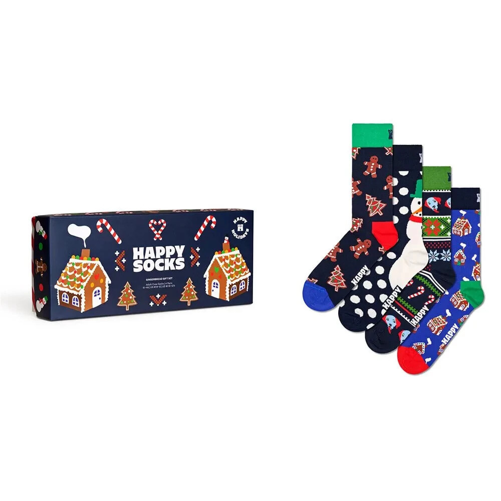 HAPPY SOCKS Gingerbreads Gift Set Half long socks 4 pairs