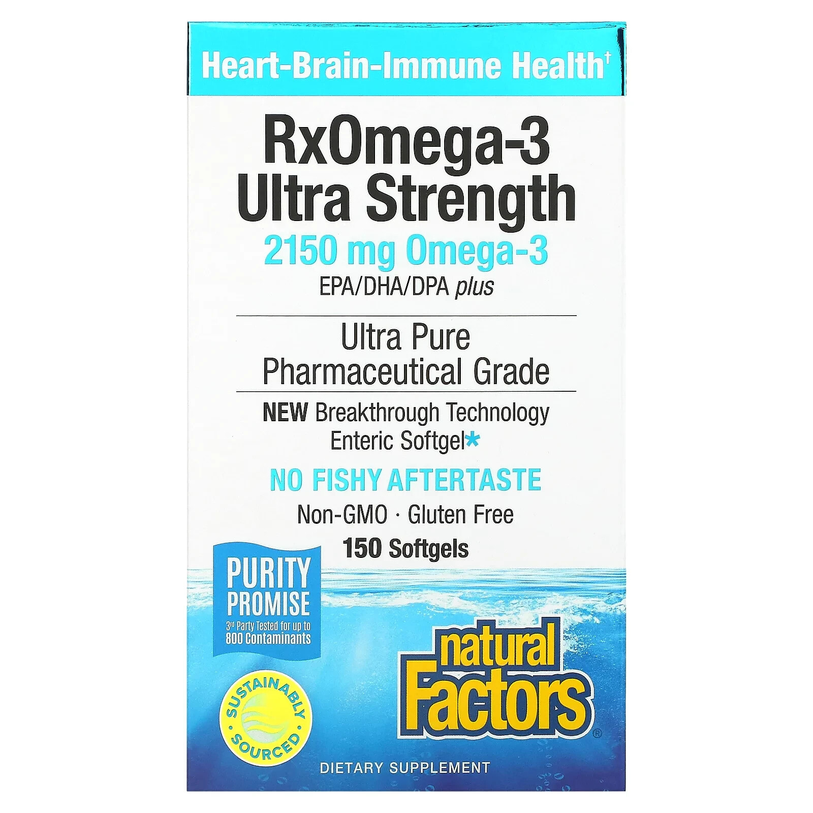 RxOmega-3 Ultra Strength, 2,150 mg, 150 Softgels (1,075 mg per Softgel)