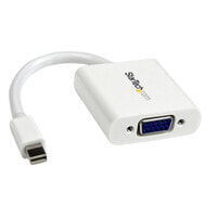 StarTech.com Mini DisplayPort to VGA Adapter - Active Mini DP to VGA Converter - 1080p Video - mDP or Thunderbolt 1/2 Mac/PC to VGA Monitor/Projector/Display - mDP 1.2 to VGA Dongle - White - 0.13 m - Mini DisplayPort - VGA (D-Sub) - Male - Female - Strai