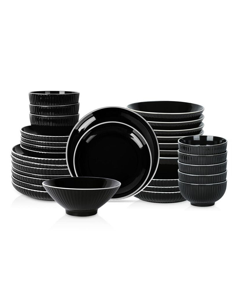 Christian Siriano lustra Stoneware Full 32 Pc Set, Service for 8