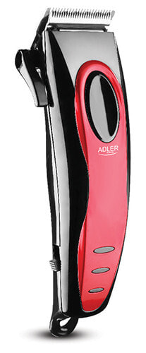 Машинка для стрижки волос или триммер Adler Sp. z.o.o. Adler AD 2825. Product colour: Black,Red, Shape: Cube, Minimum hair length: 3 mm. Power source: AC, Power: 15 W