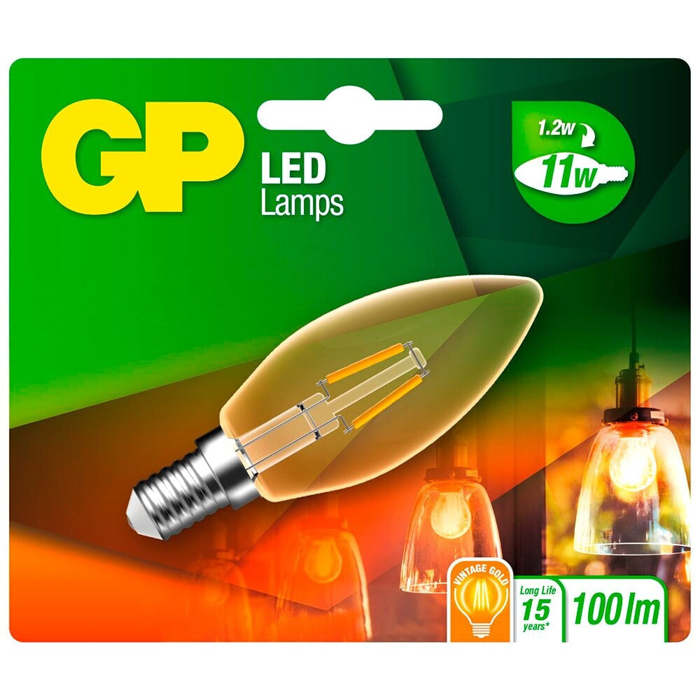 GP BATTERIES LED Candle Gold E14 2W Light Bulb