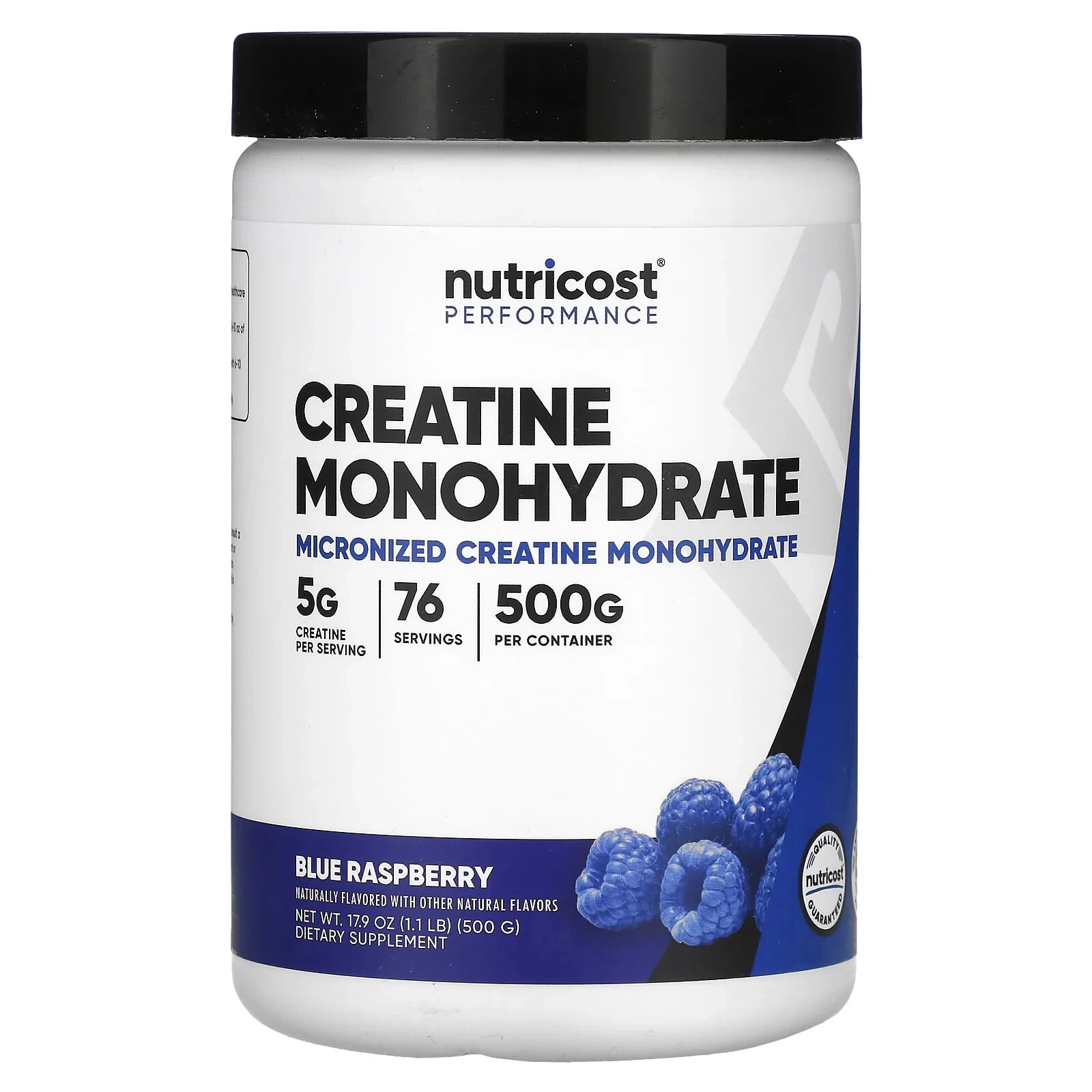 Nutricost, Performance, Creatine Monohydrate, Blue Raspberry, 1.1 lb (500 g)