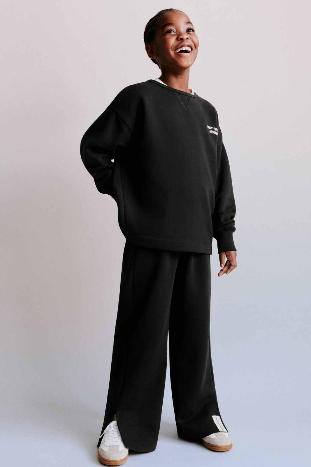 Plush slogan sweatshirt and trousers co ord