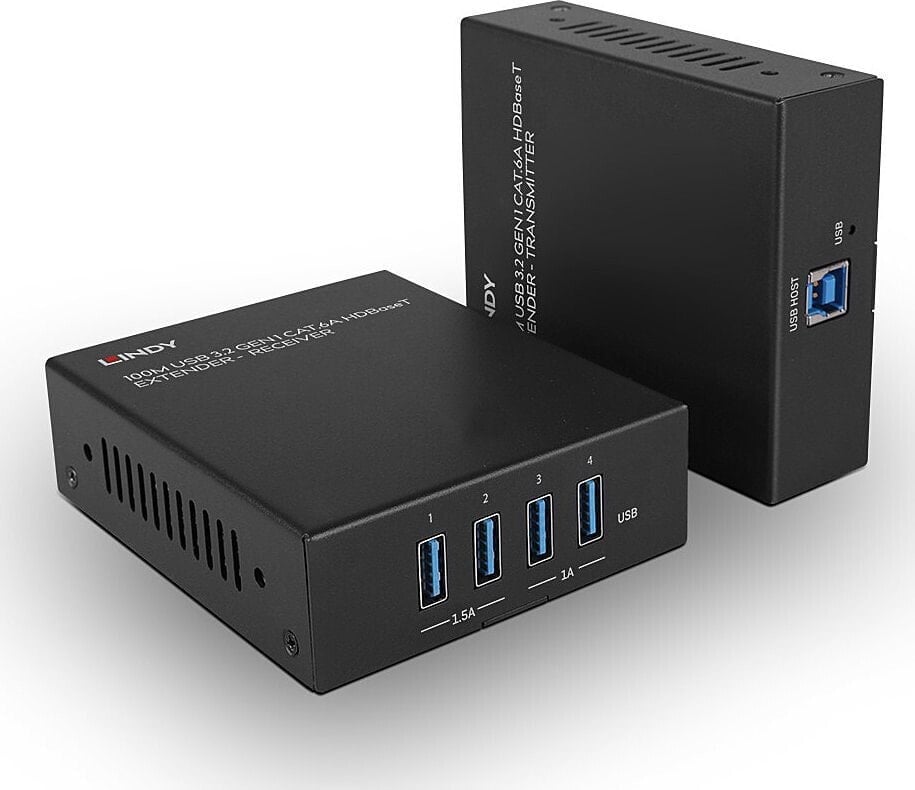 System przekazu sygnału AV Lindy LINDY USB 3.2 Gen 1 Cat.6A HDBaseT Extender 100m