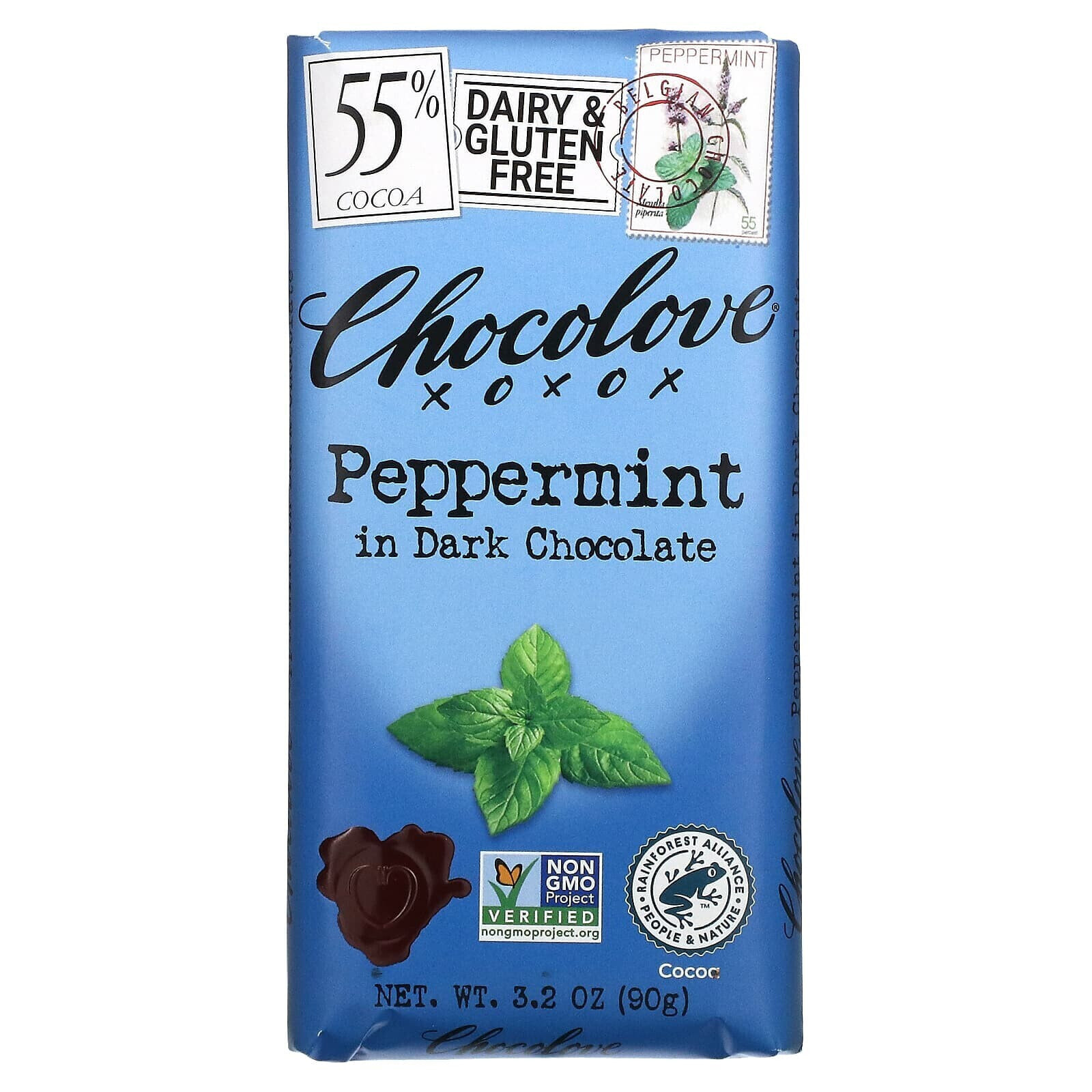 Chocolove, Filled Salted Caramel in Dark Chocolate, 55% Cocoa, 3.2 oz (90 g)