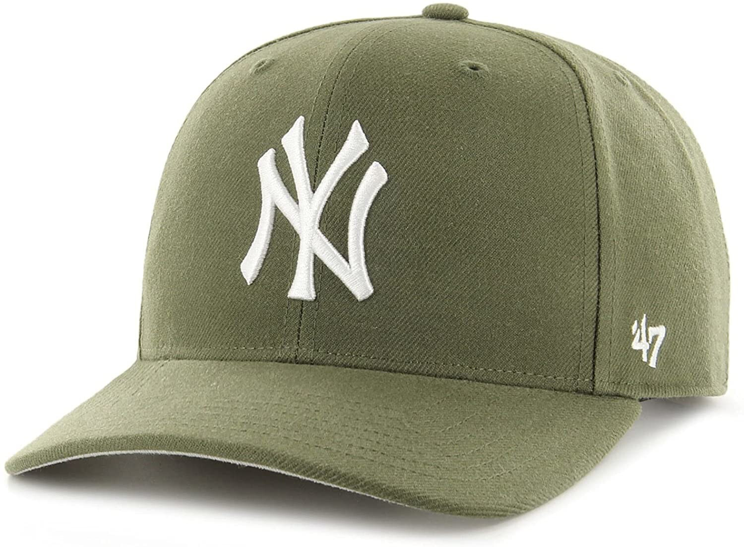 Мужская бейсболка зеленая бейсбольная с логотипом 47 Brand New York Yankees Cold Zone MVP DP Olive Snapback Cap