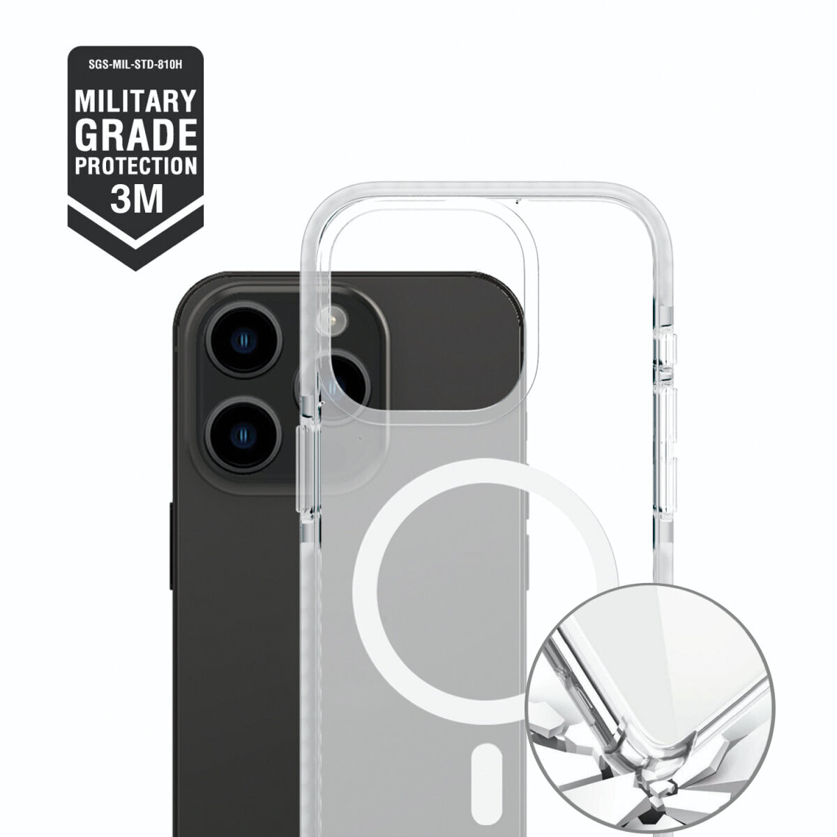 4smarts Hybrid Case Guard 3m Drop für Apple iPhone 15 Pro MagSafe-kompatibel