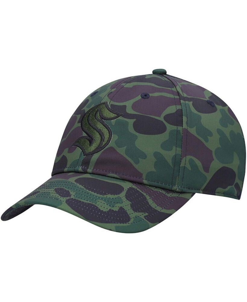 adidas men's Camo Seattle Kraken Locker Room Primegreen Slouch Adjustable Hat
