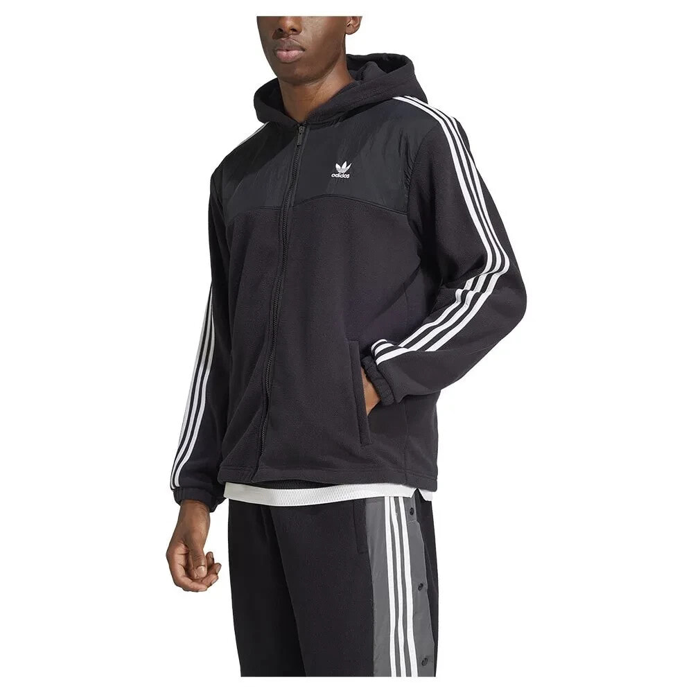 ADIDAS ORIGINALS Adicolor 3 Stripes Teddy Fleece full zip sweatshirt