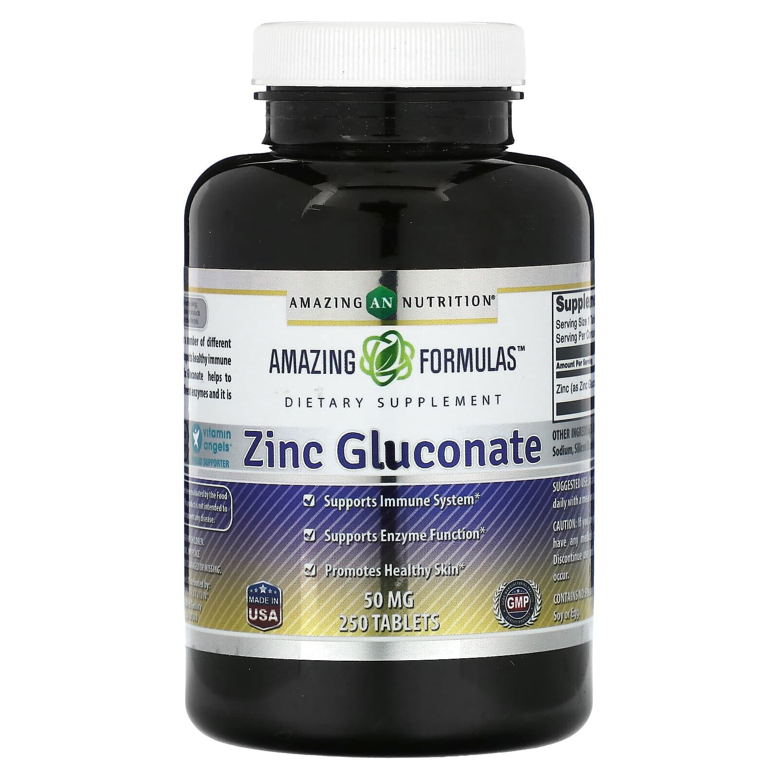 Amazing Nutrition, Zinc Gluconate, 50 mg, 250 Tablets