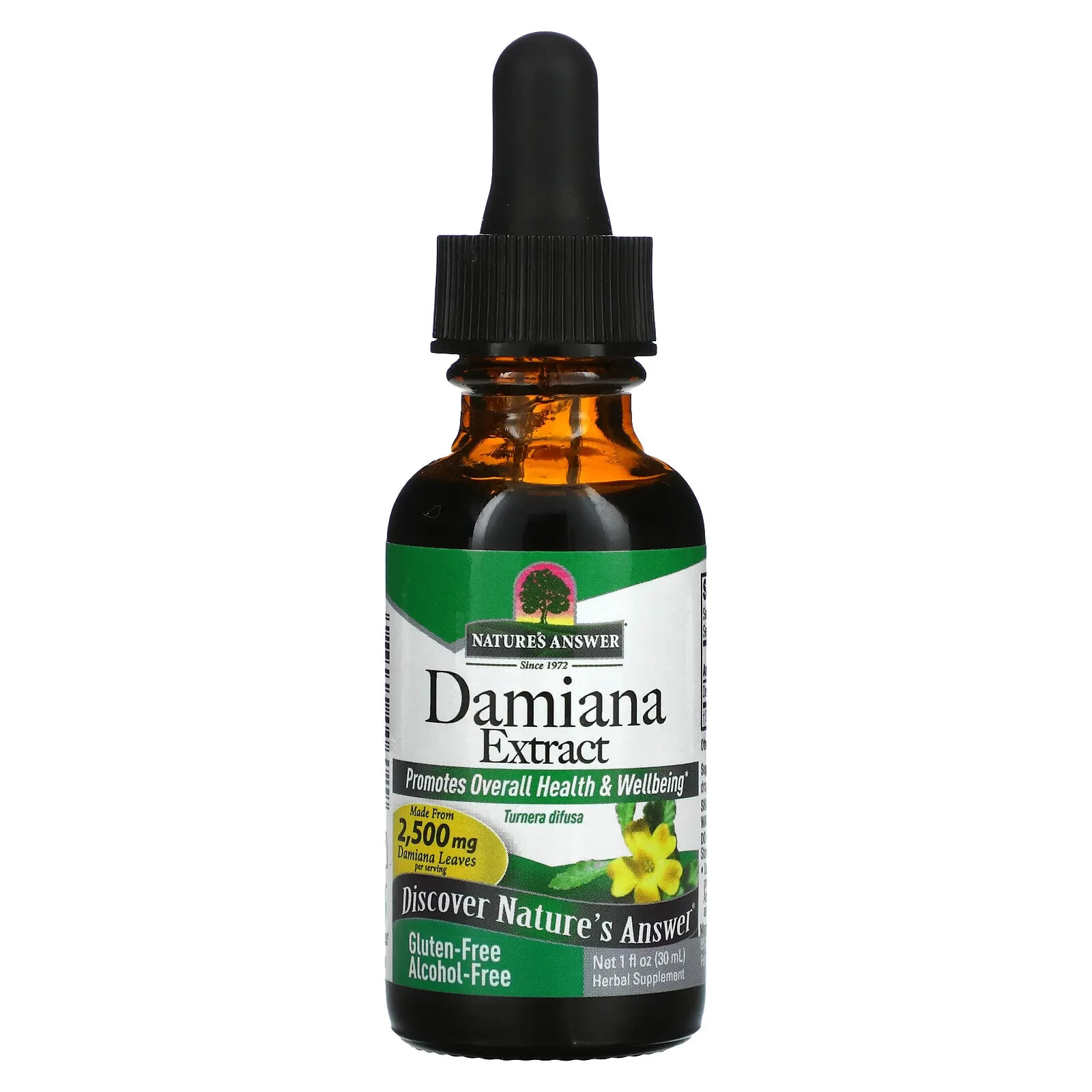 Damiana Extract, Alcohol-Free, 2,500 mg, 1 fl oz (30 ml)