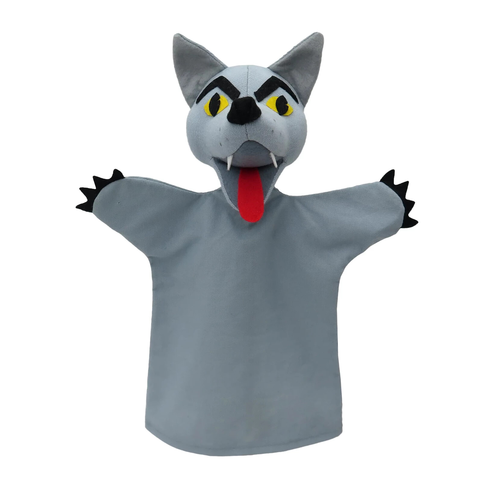 Handpuppe Wolf mit gelben Augen 30 cm