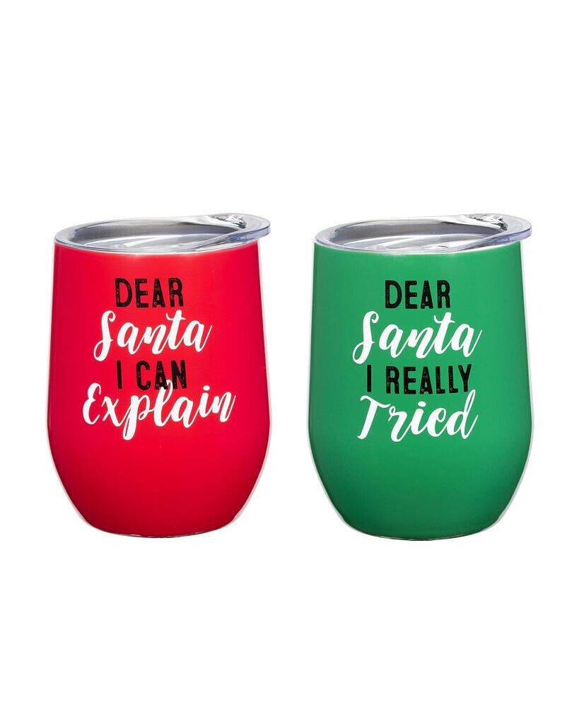 Cambridge insulated Santa Tumblers, Set of 2