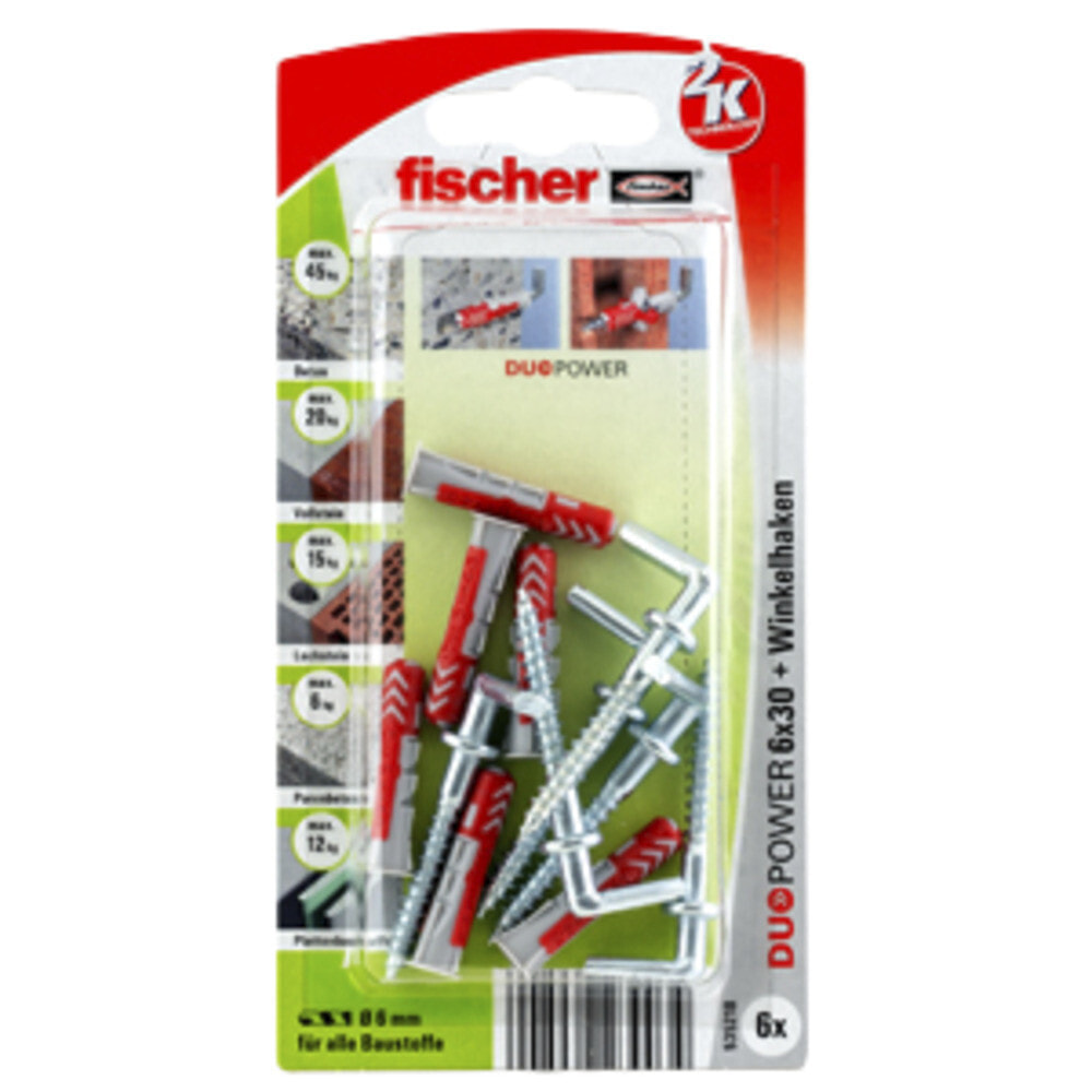 Fischer DUOPOWER 6 x 30 6 шт Набор дюбелей и винтов 3 cm 535218