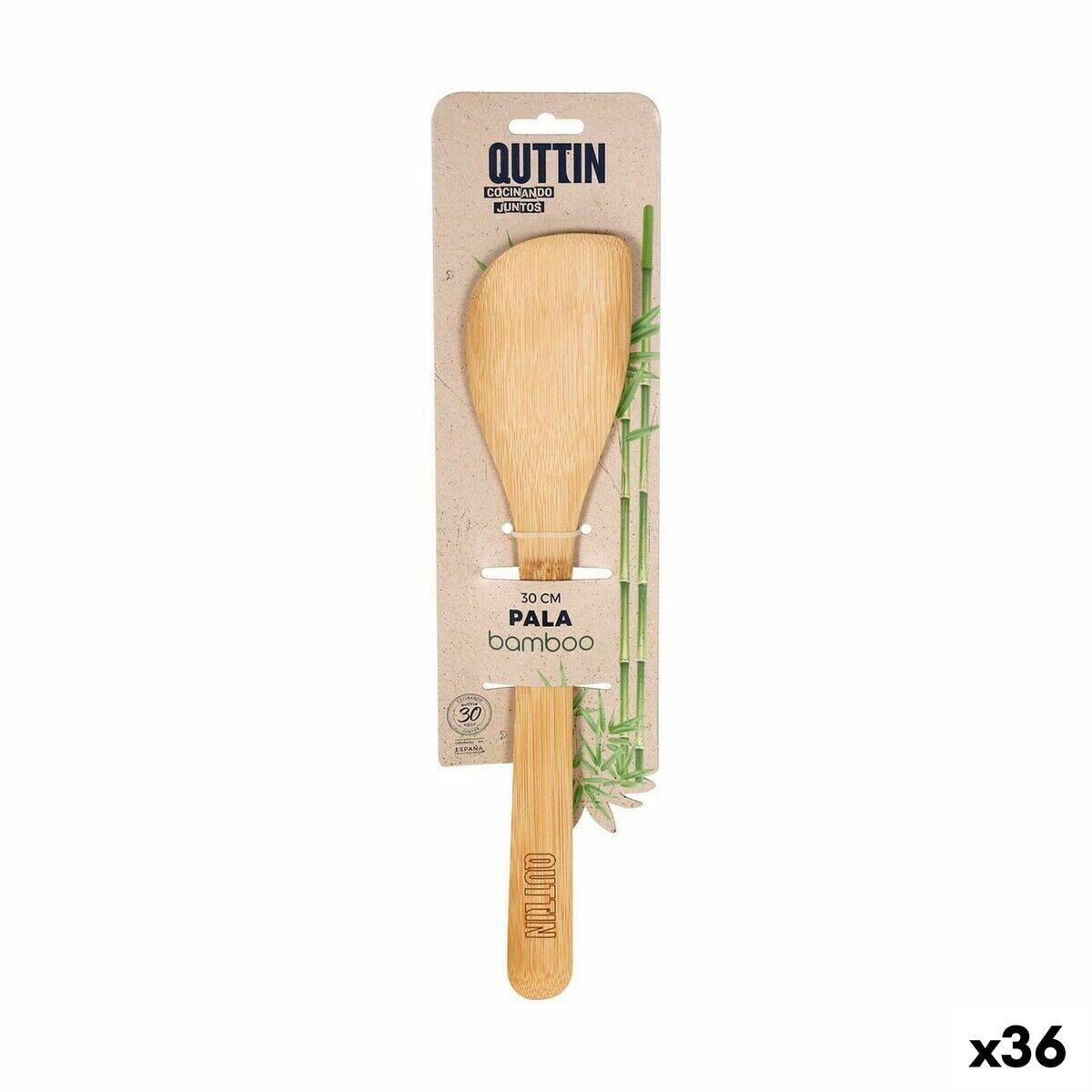 Kitchen Spatula Quttin Brown Bamboo 30 x 6,2 x 0,8 cm (36 Units)