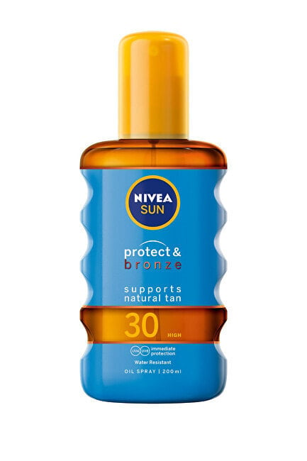Nivea Sun Protect & Bronze Oil SPF30 Водостойкий масляный спрей для загара 200 мл