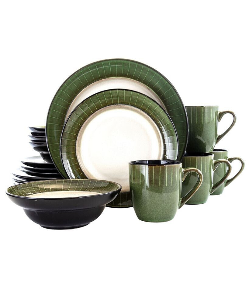 Elama grand Jade Luxurious Dinnerware with Complete Set of 16 Pieces