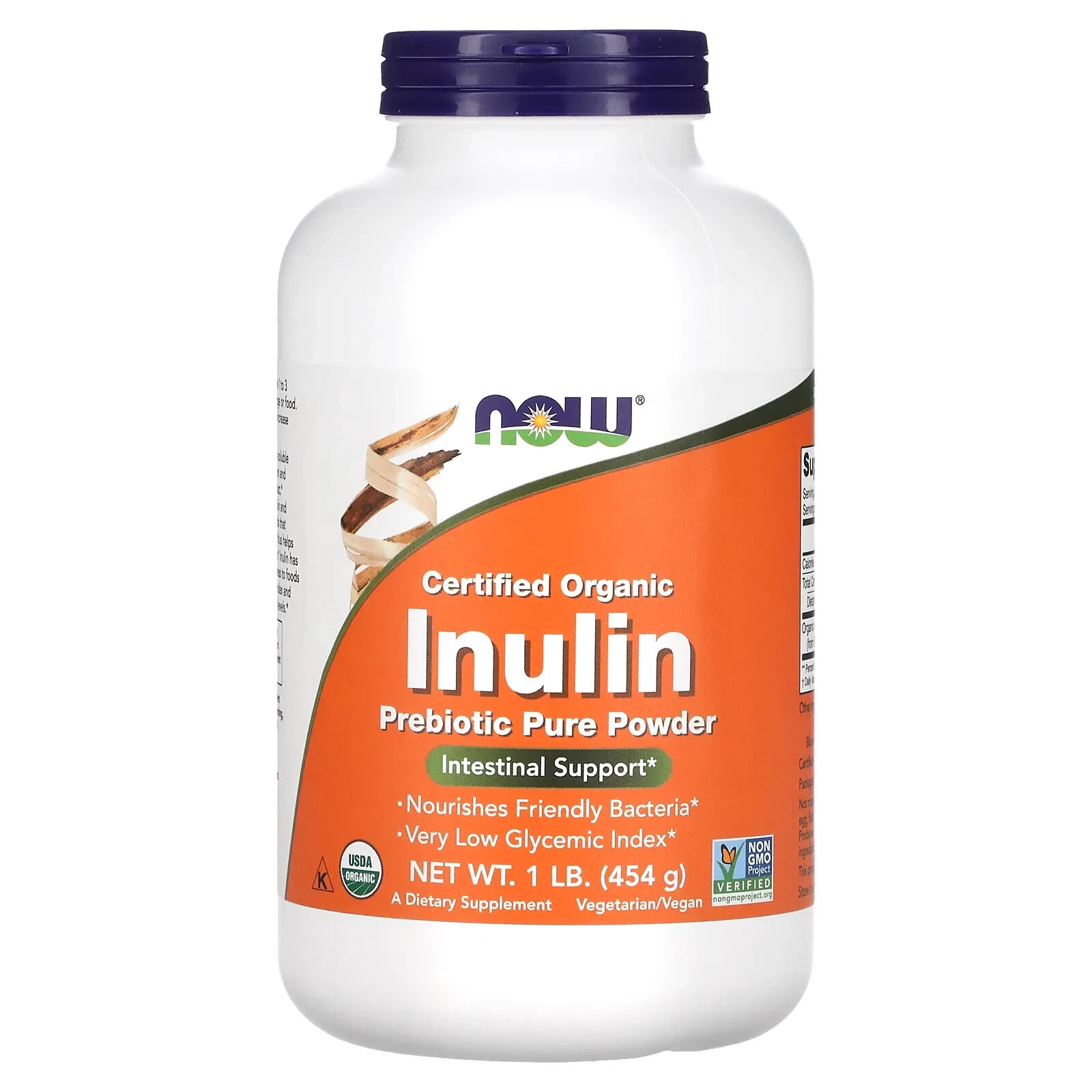 Certified Organic Inulin, Prebiotic Pure Powder, 8 oz (227 g)