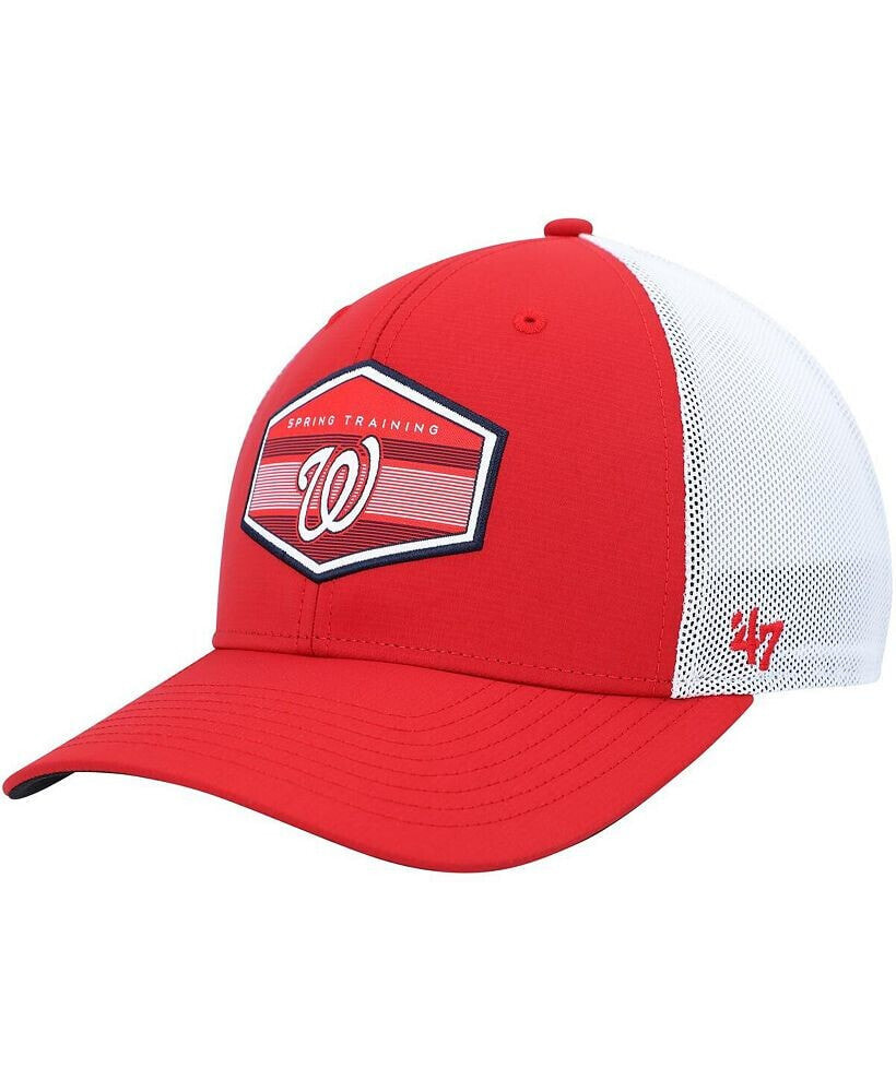 Men's Red, White Washington Nationals Spring Training Burgess Trucker Snapback Hat