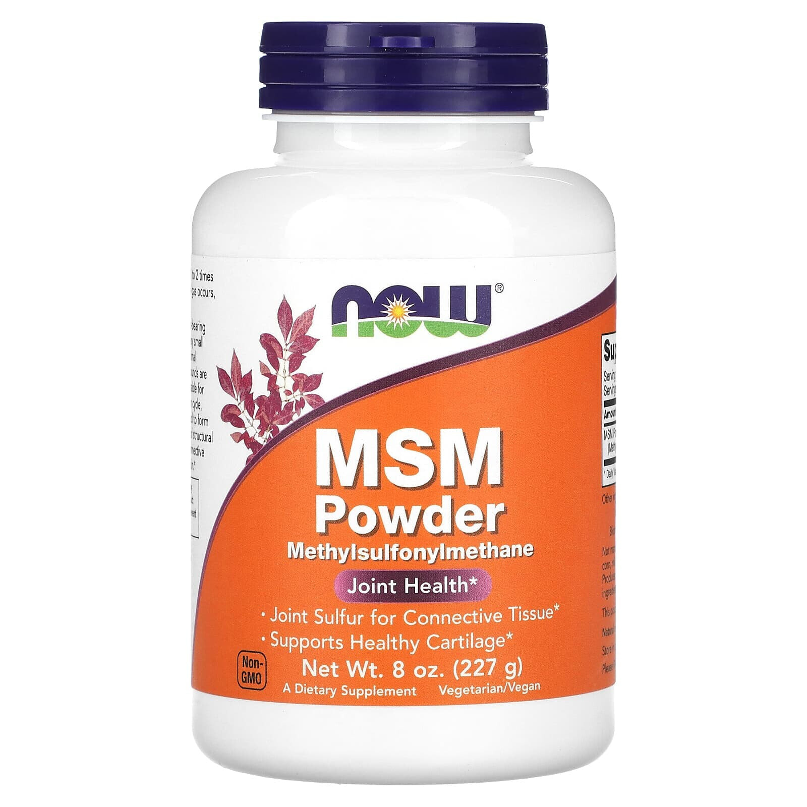 NOW Foods MSM Powder Порошок МСМ для здоровья суставов 454 г