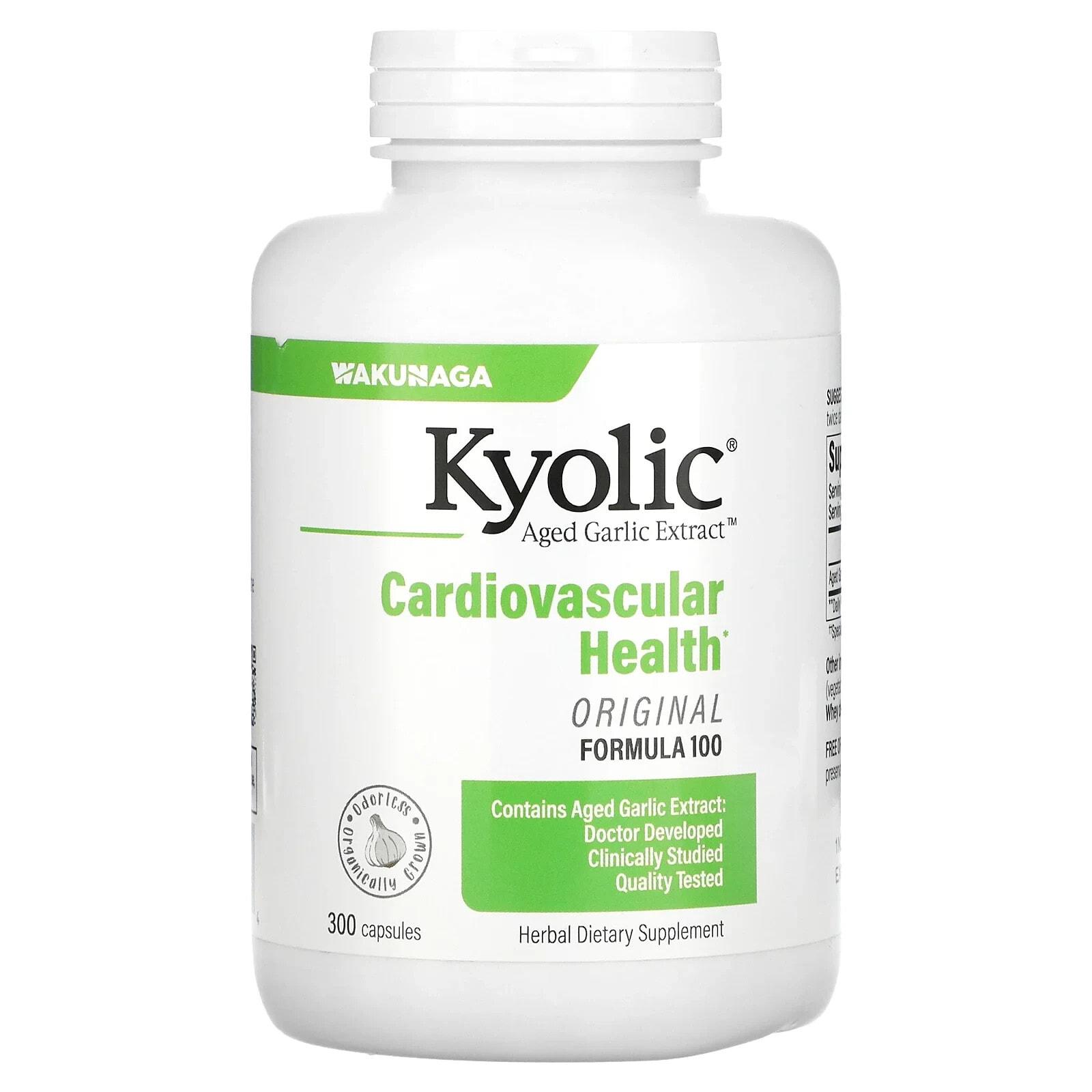 Kyolic, Aged Garlic Extract, выдержанный экстракт чеснока, для сердечно-сосудистой системы, формула 100, 300 капсул