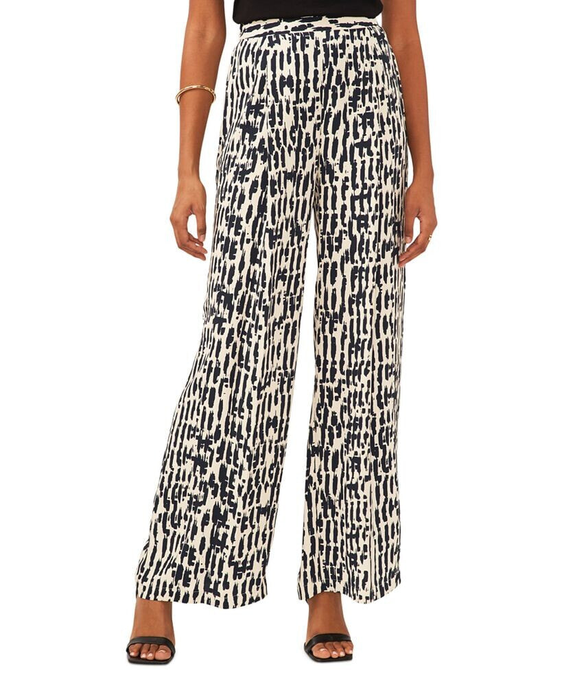 Vince Camuto women's Printed Pull-On Wide-Leg Pants