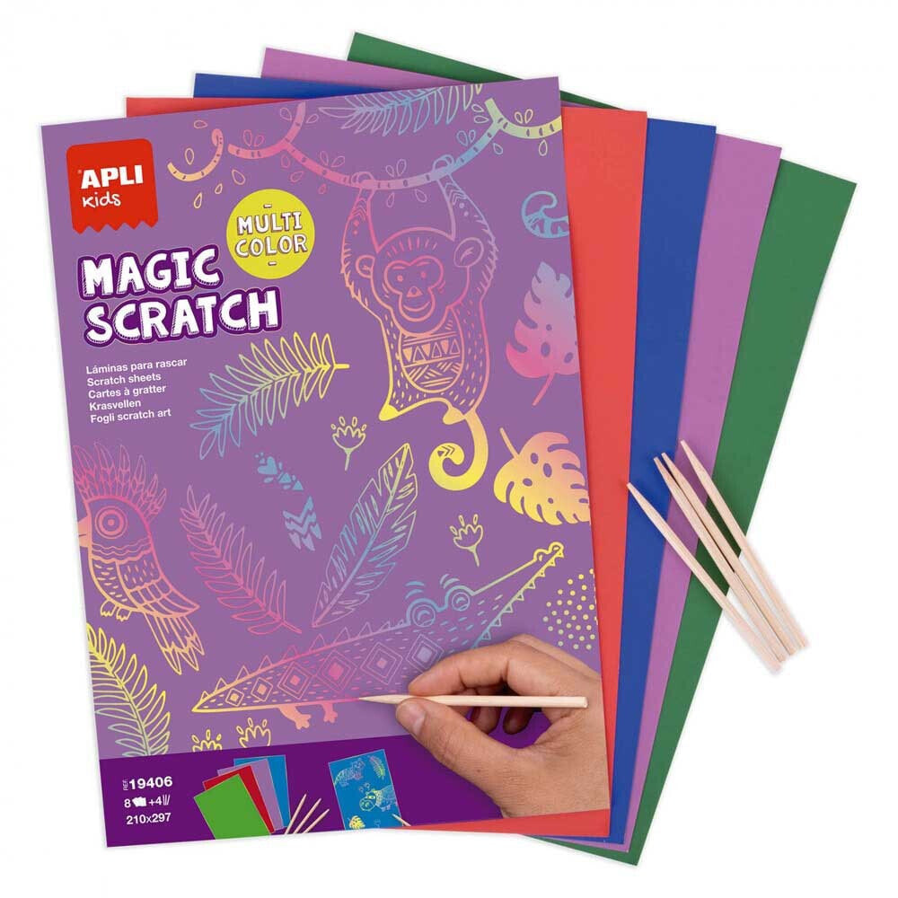APLI Assorted Magic Pack Scratch Sheets 8 Units