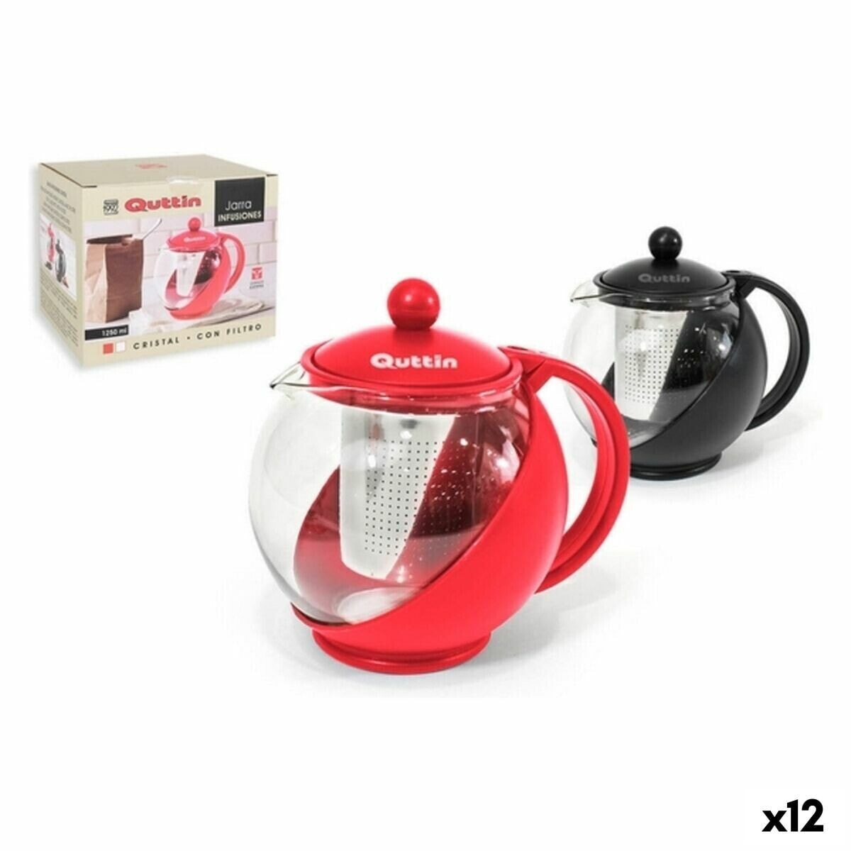 Teapot Quttin Crystal 1,25 L (12 Units) (1250 ml)