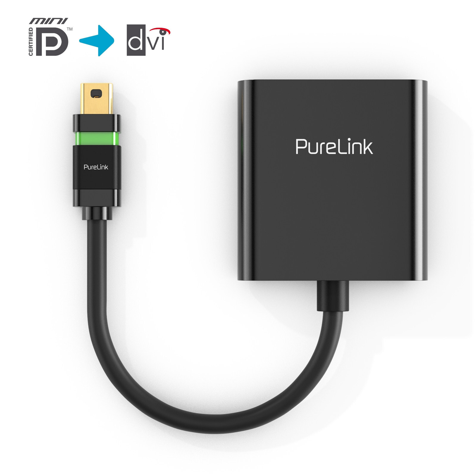 PureLink ULS210 видео кабель адаптер 0,1 m Mini DisplayPort DVI-I Черный