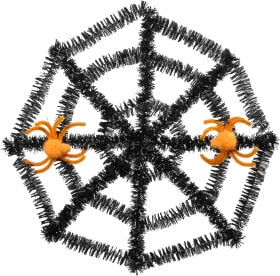 Foliengirlande, Spinnennetz mit Spinnen, schwarz/orange, 1 St