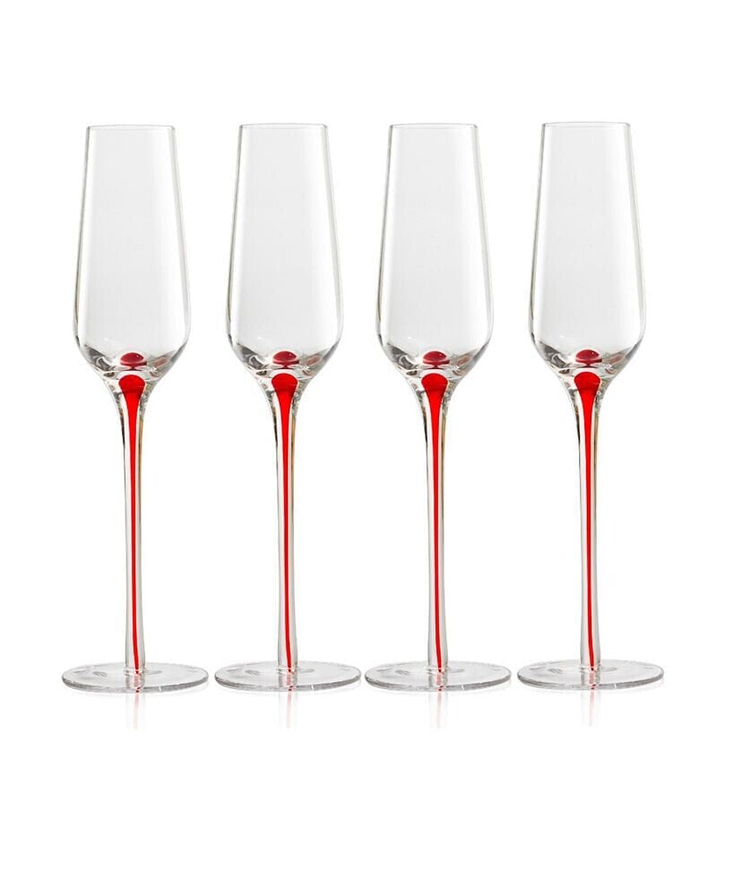 Qualia Glass tempest Flutes, Set Of 4