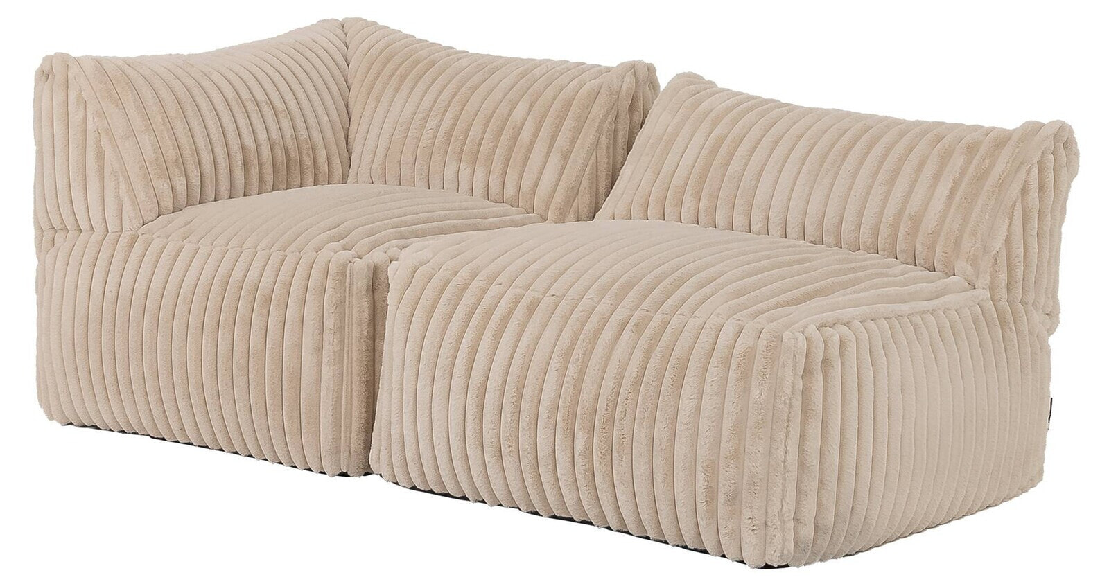 Sitzsack Ecksofa Tetra Cord, 2-tlg