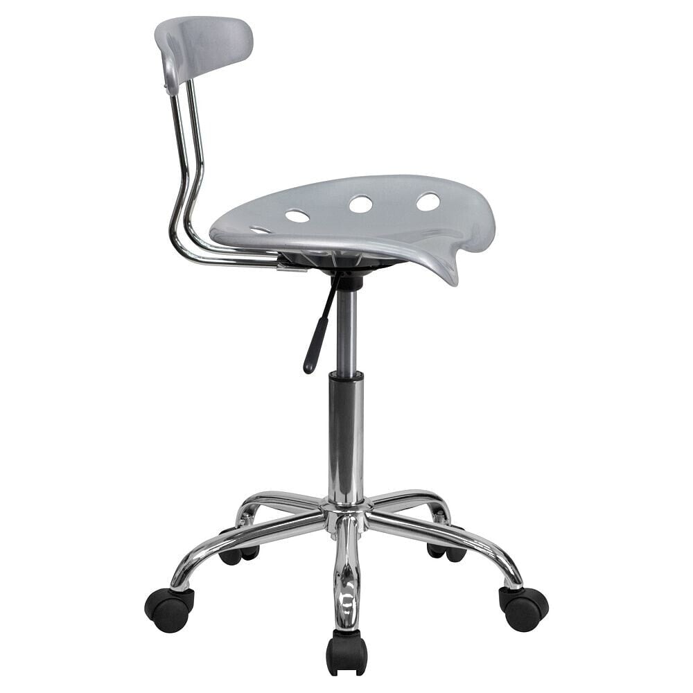 Flash Furniture vibrant Silver And Chrome Swivel Task Chair With Tractor Seat