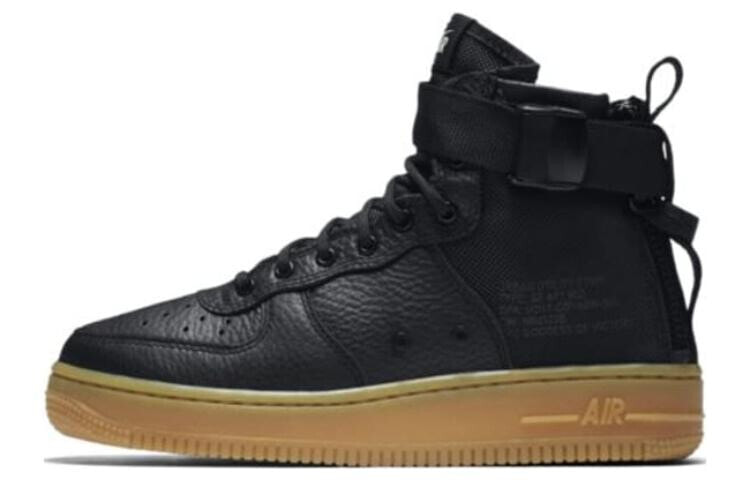 Nike Air Force 1 Mid 中帮 板鞋 GS 黑生胶 / Кроссовки Nike Air Force 1 Mid GS AJ0424-001