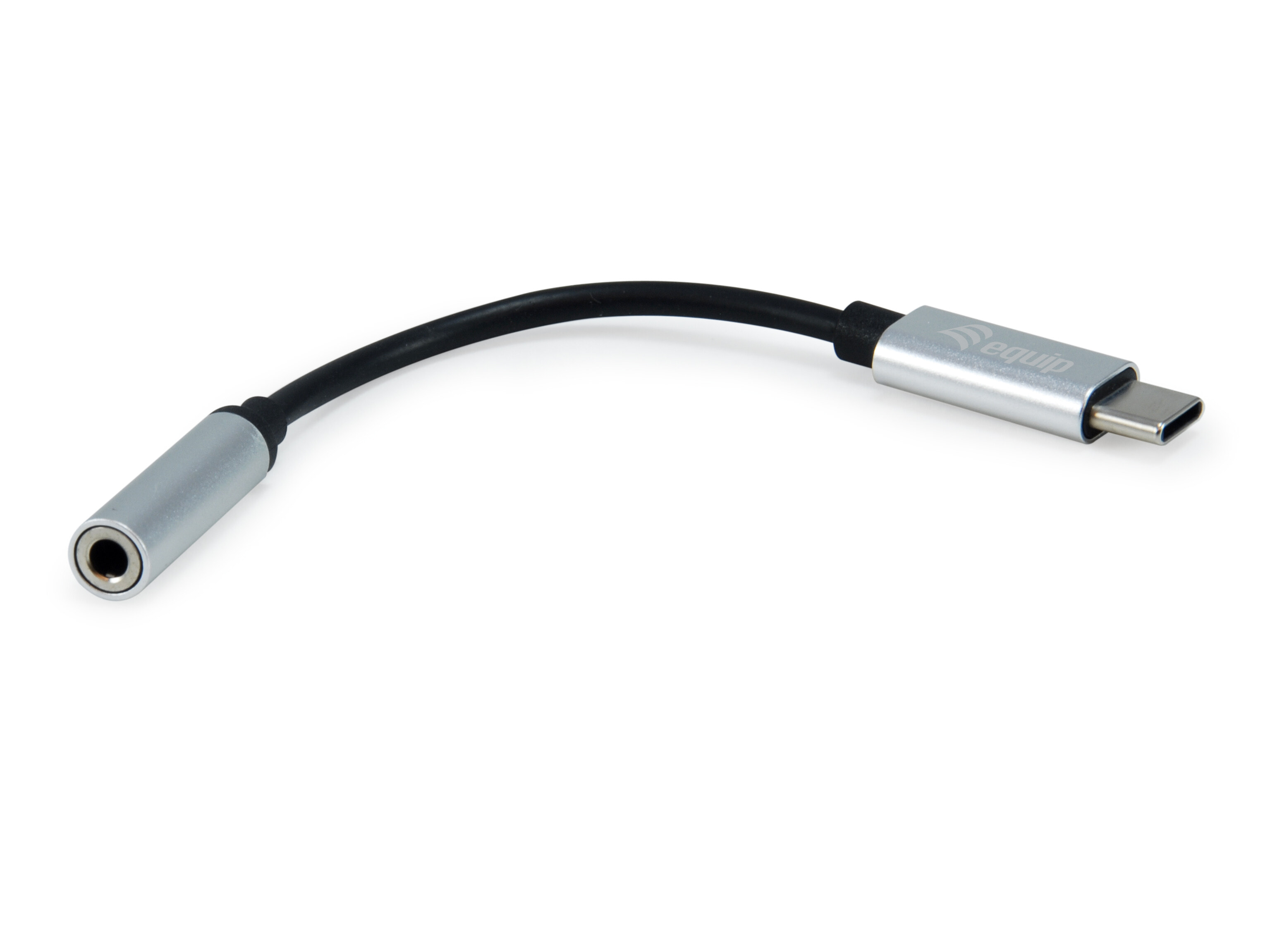 Equip 133474 кабельный разъем/переходник USB-C 3,5 мм Черный, Серебристый