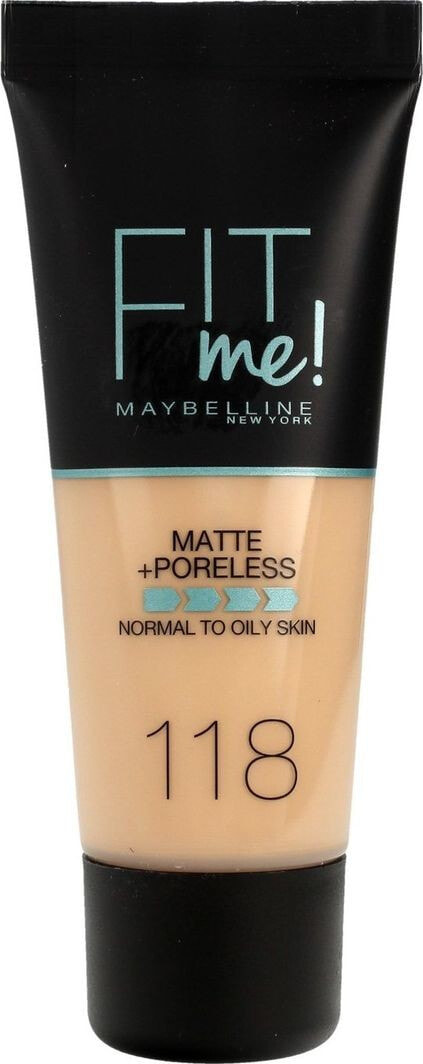 Maybelline Fit Me Matte + Poreless Foundation No. 118 Матирующий тональный крем, скрывающий поры 30 мл
