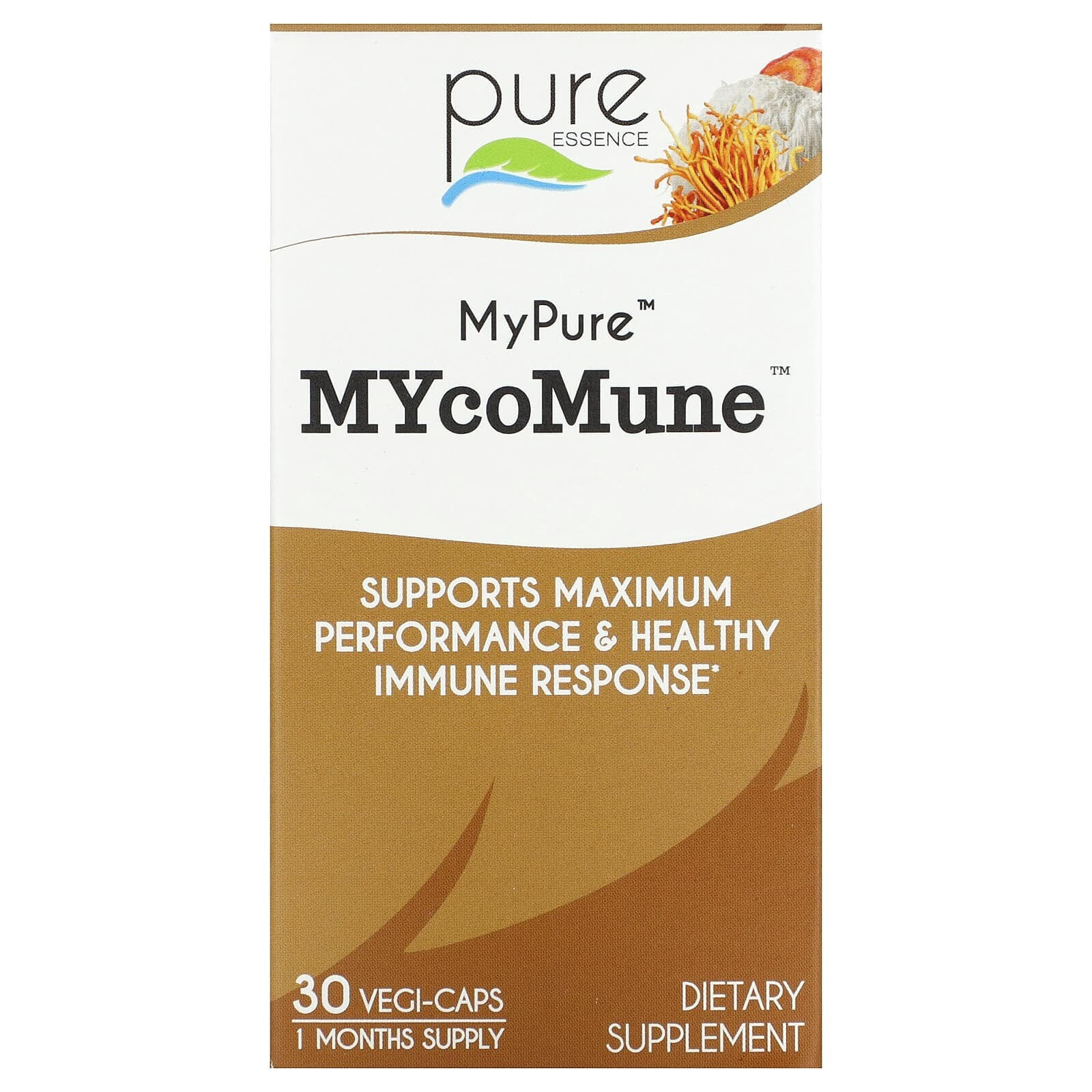 Pure Essence, MyPure, MYcoMUNE, 30 растительных капсул