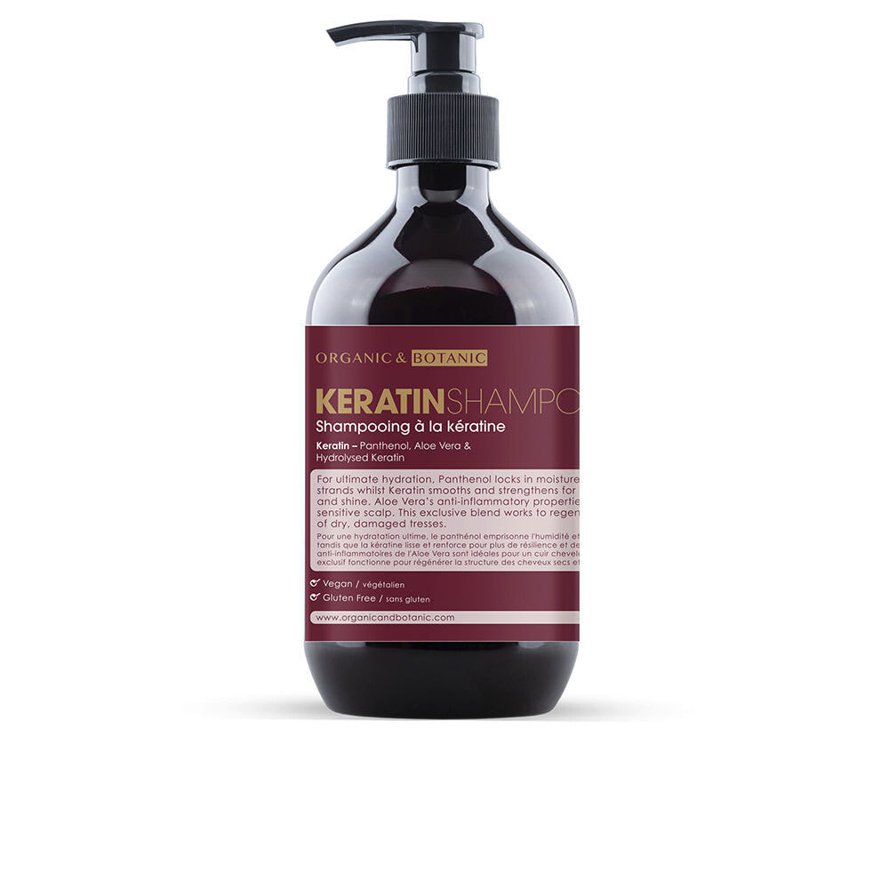 Organic & Botanic Keratin Shampoo Увлажняющий укрепляющий и придающий блеск шампунь с кератином 500 мл