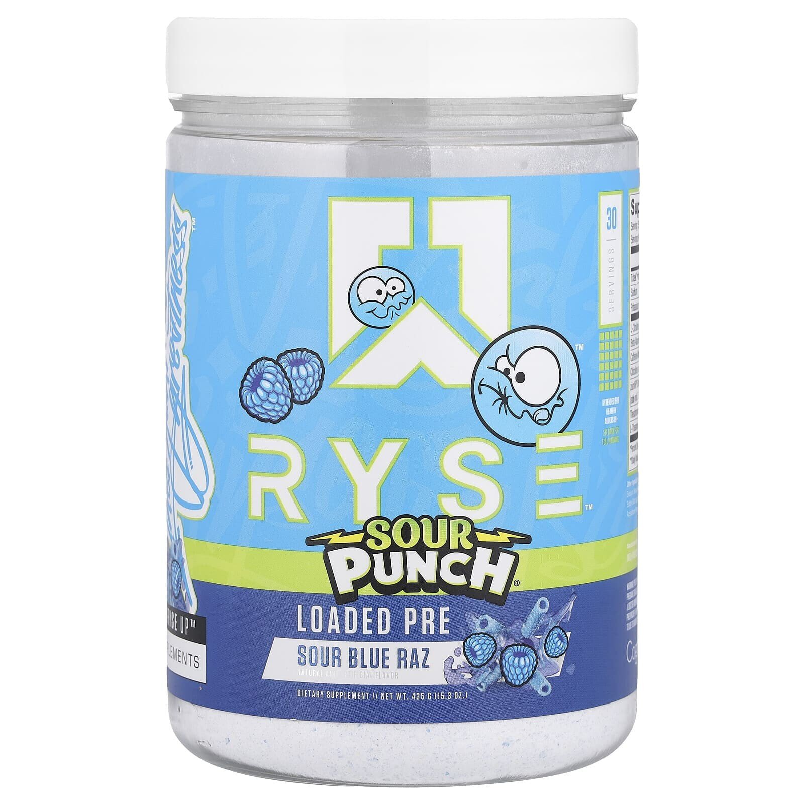 Loaded Pre, Sour Punch® Sour Blue Raz, 15.3 oz (435 g)