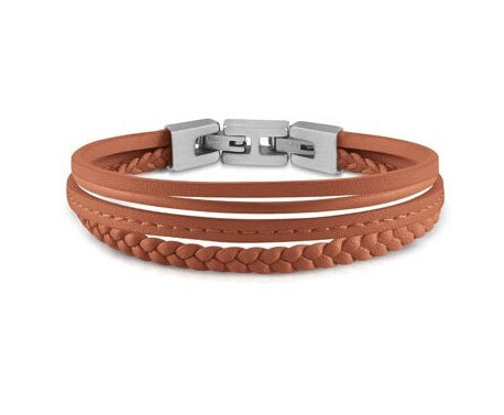 Malibu brown leather bracelet JUMB01345JWSTORT / U