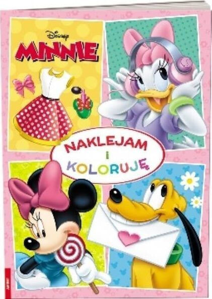 Раскраска для рисования Ameet Kolorowanka Minnie Mouse. Naklejam i koloruję NAK-9107