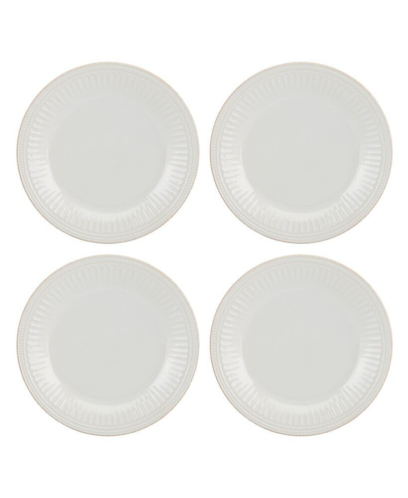 Lenox french Perle Groove Dinner Plates, Set Of 4