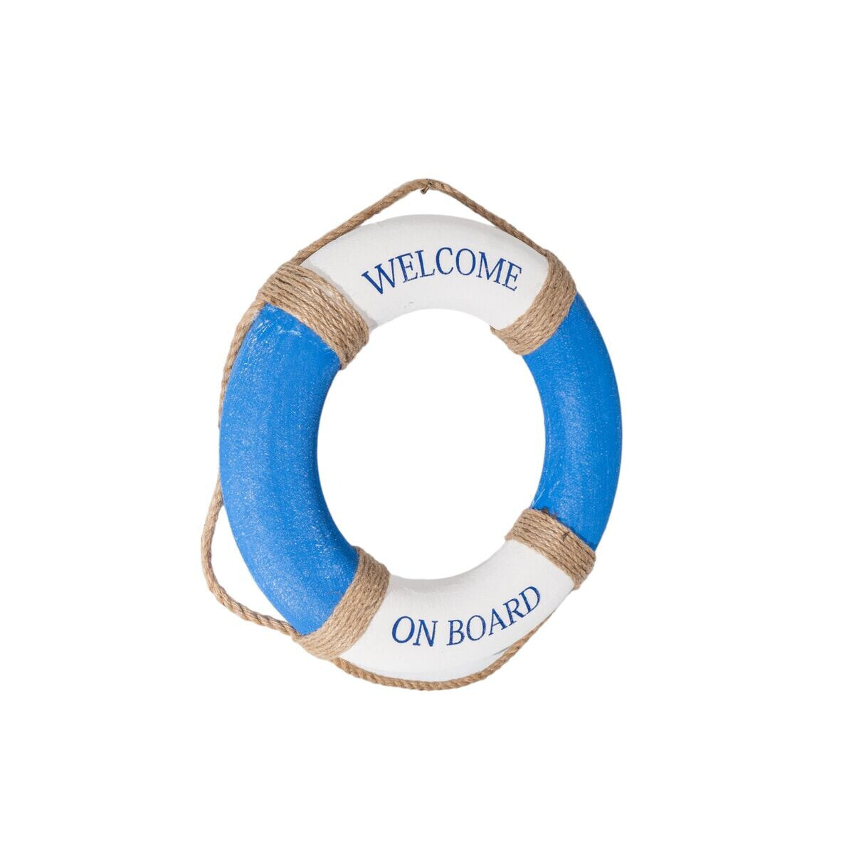 Wall Decoration Romimex Blue White Lifebuoy 50 x 50 x 3 cm