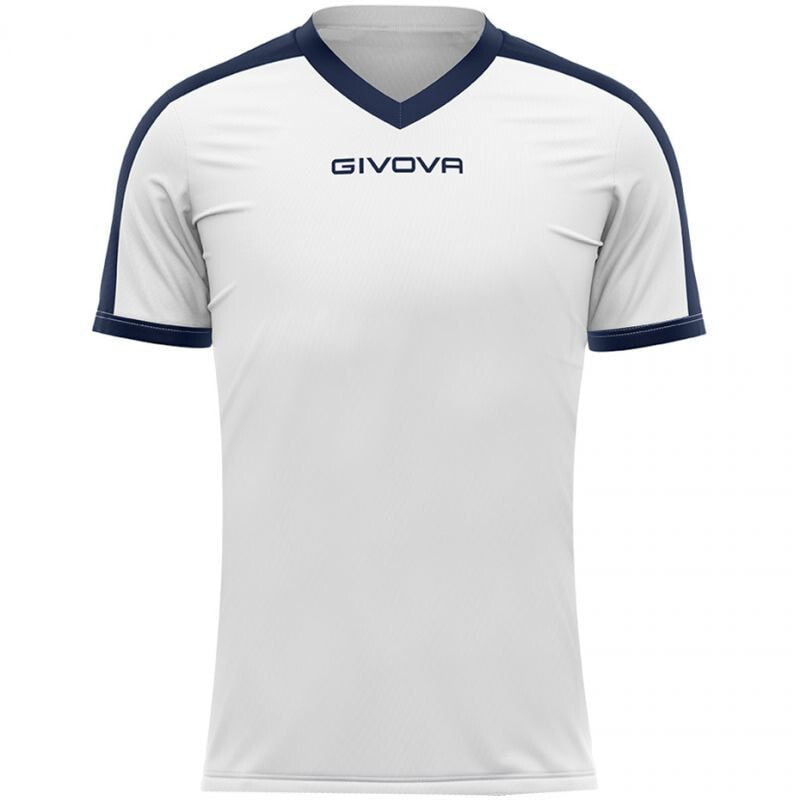 Мужская спортивная футболка белая с надписью T-shirt Givova Revolution Interlock M MAC04 0304