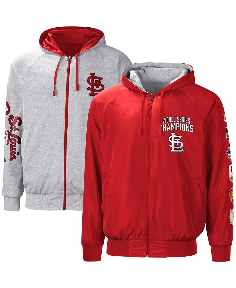 G-III Sports by Carl Banks men's Red, Gray St. Louis Cardinals Southpaw Reversible Raglan Hooded Full-Zip Jacket