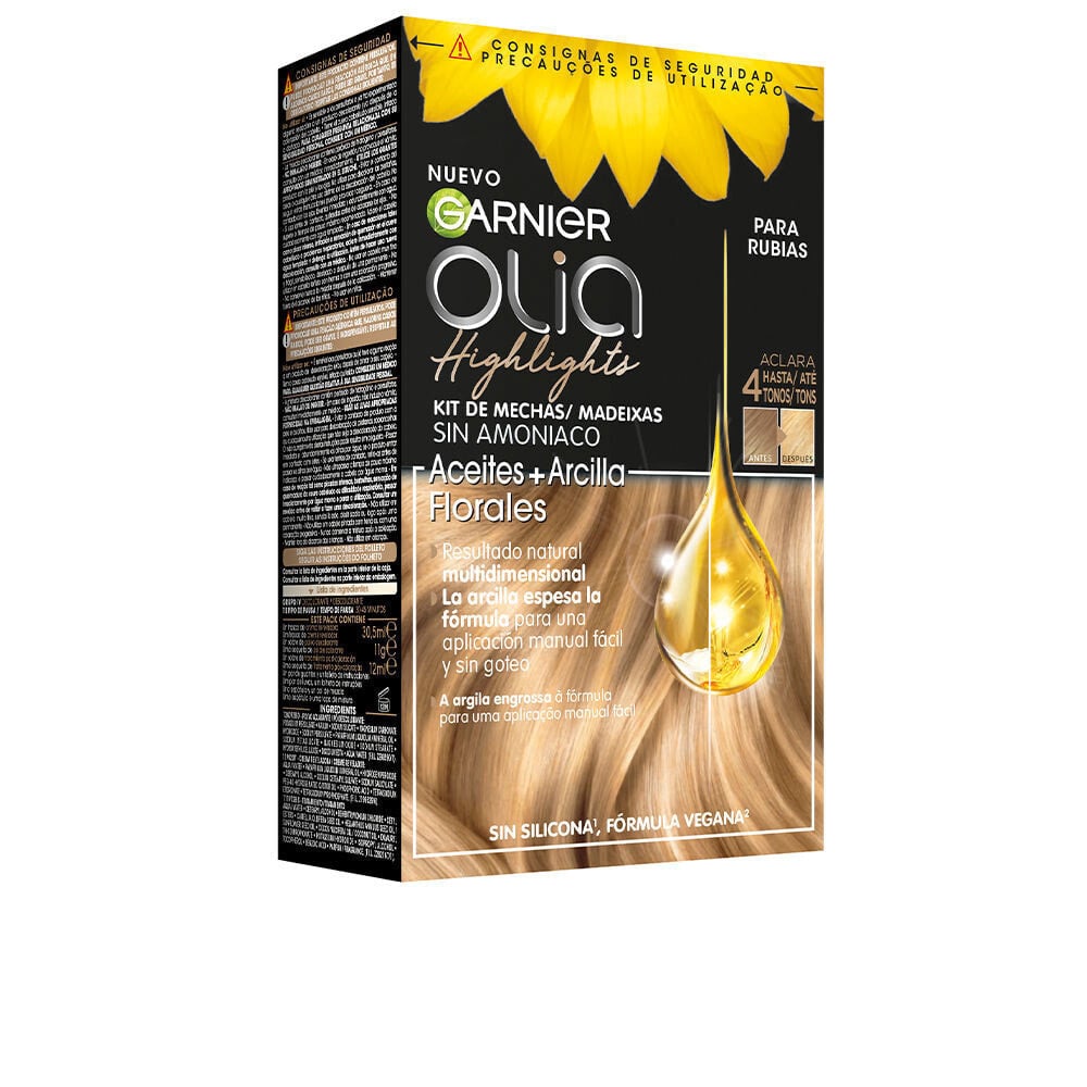 Garnier Olia Hilights Hair Color Осветляющая краска для волос, без аммиака Осветление на 4 тона Русый  120 г