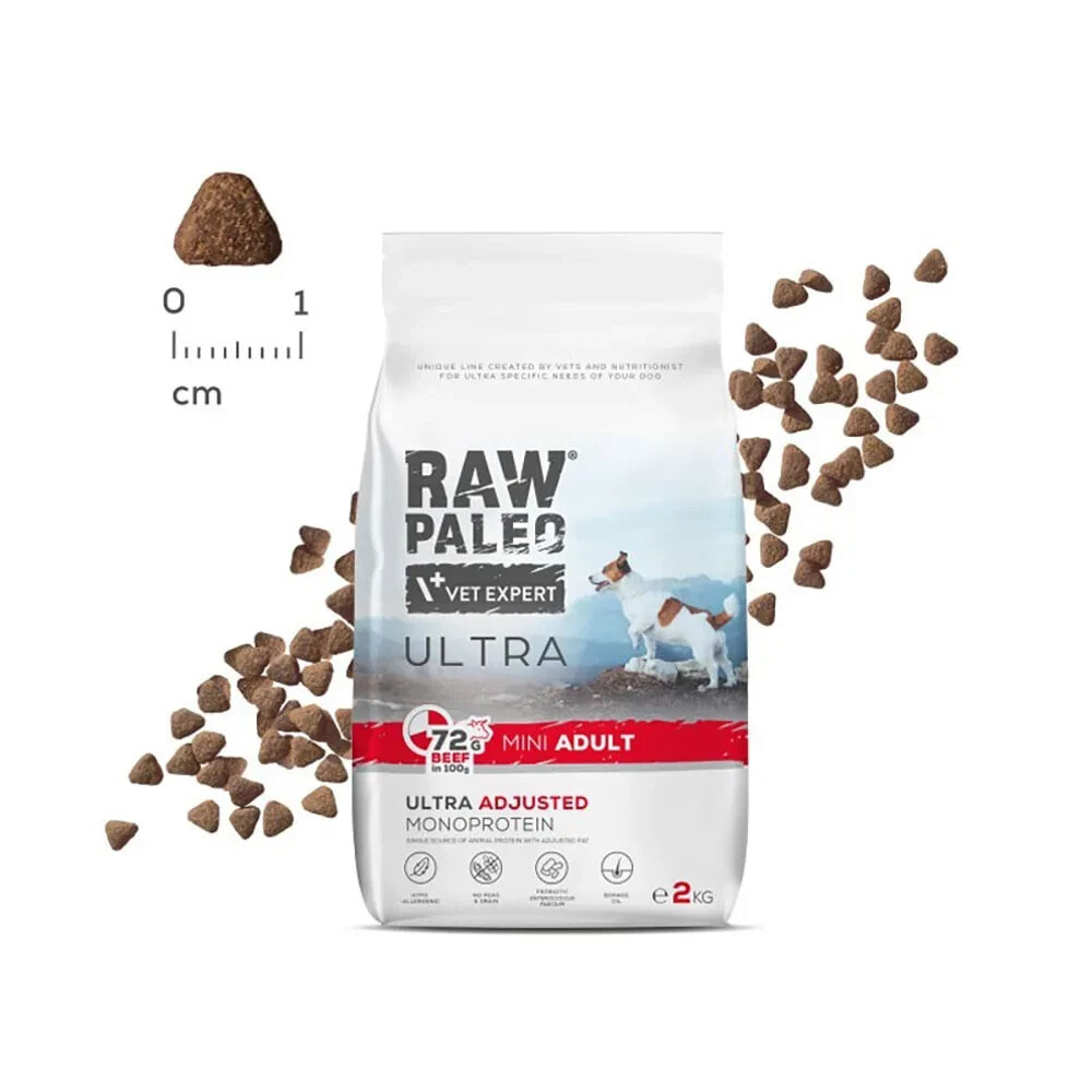 RAW PALEO Ultra mini adult beef dog food 2kg