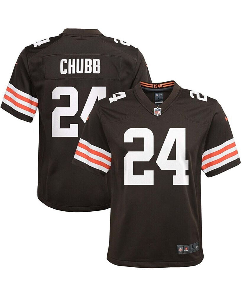 Nike big Boys and Girls`Nick Chubb Brown Cleveland Browns Game Jersey