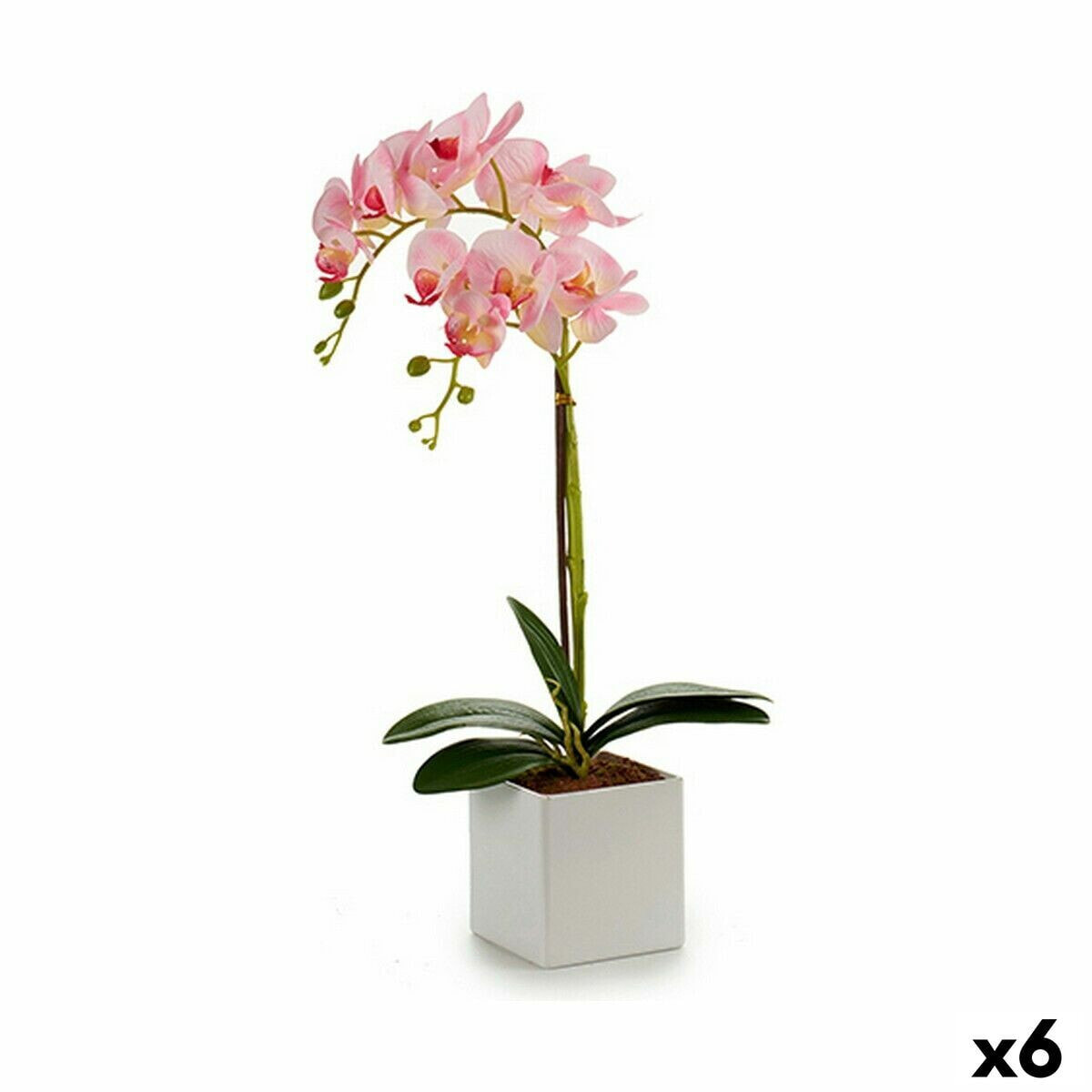 Декоративное растение Орхидея 18 x 47 x 14 cm Пластик (6 штук)